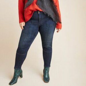 NWT Anthropologie Pilcro High-Rise Moto Denim Leggings Plus 20W Ankle Zip